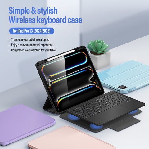 iPad Pro 13 (2024/2025) Keyboard Case with Trackpad and Magnetic Detachable Keyboard