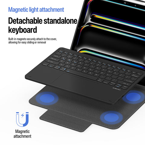 iPad Pro 13 (2024/2025) Keyboard Case with Trackpad and Magnetic Detachable Keyboard
