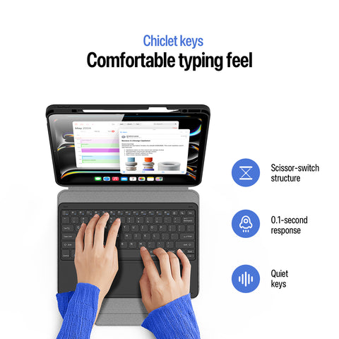 iPad Pro 13 (2024/2025) Keyboard Case with Trackpad and Magnetic Detachable Keyboard
