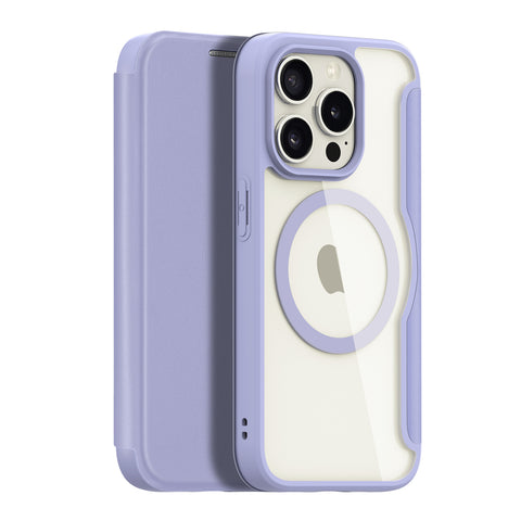 iPhone 15 Pro Wallet Case Supports Wireless Charging - Purple