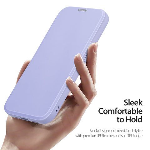 iPhone 15 Pro Wallet Case Supports Wireless Charging - Purple