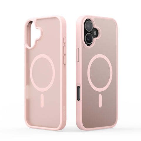 Durable pink iPhone 16 case with reinforced corners