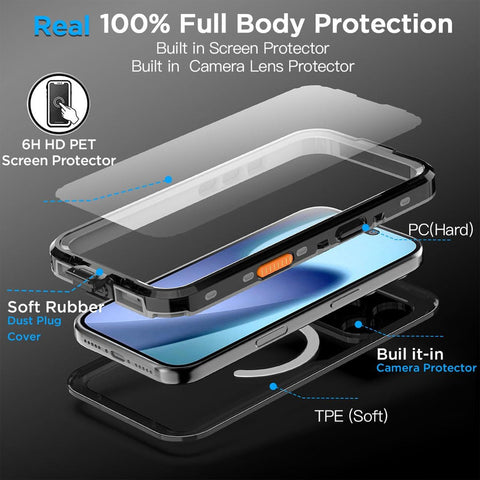 iPhone 17 Pro Max Waterproof Case – Redpepper IP68 Rugged Case