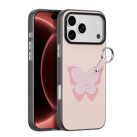 iPhone 17 Pro Max / 18 Pro Max Butterfly Case with Ring Holder & Wrist Strap