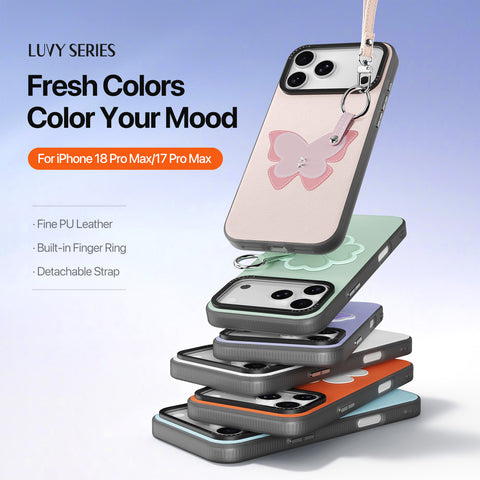 iPhone 17 Pro Max / 18 Pro Max Butterfly Case with Ring Holder & Wrist Strap