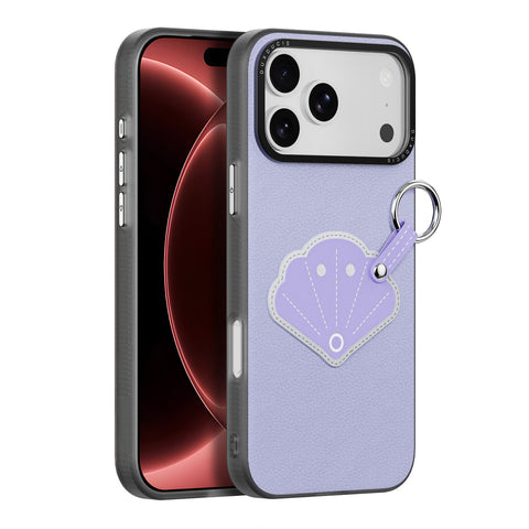 iPhone 18 Pro Max / 17 Pro Max Purple Seashell Case with Ring Holder & Wrist Strap