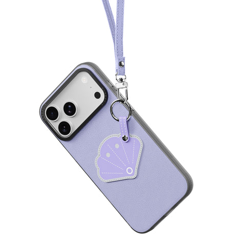 iPhone 18 Pro Max / 17 Pro Max Purple Seashell Case with Ring Holder & Wrist Strap
