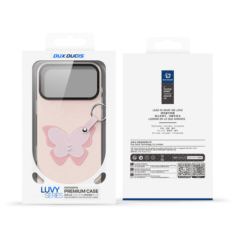 iPhone 18 Pro / 17 Pro Pink Butterfly Case with Ring Holder & Wrist Strap