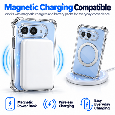 iPhone Duo Clear Case with Built-in Ring Kickstand - Wireless Charging Supported