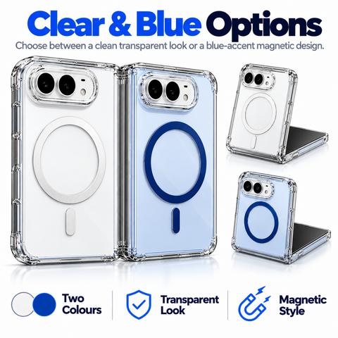 iPhone Duo Clear Magnetic Case with Hinge Protection - Wireless Charging Compatible