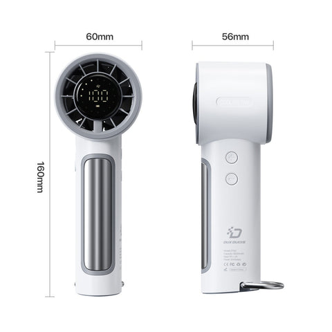 Mini Handheld Fan, 5-Speed Adjustable Airflow, USB-C Charging and Battery Level Display