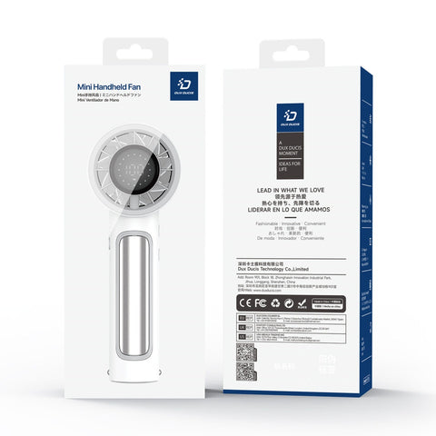 Mini Handheld Fan, 5-Speed Adjustable Airflow, USB-C Charging and Battery Level Display