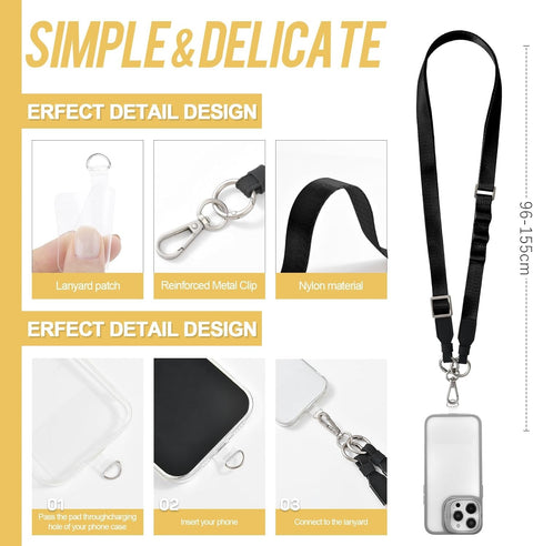 Green Phone Lanyard – Hands-Free Adjustable Strap with Rotating Clip