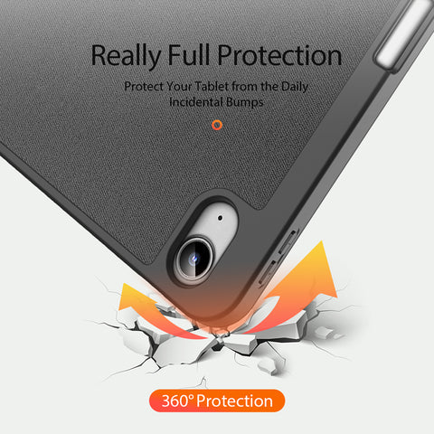 iPad 10th / 11th Gen Case – Black Smart Case with Pencil Holder & Auto Sleep