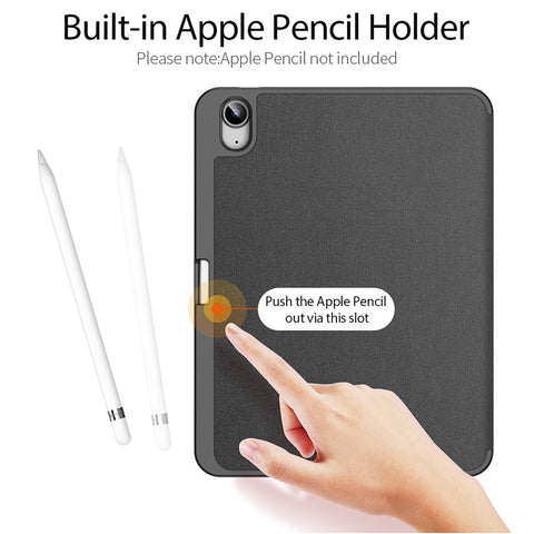 iPad 10th / 11th Gen Case – Black Smart Case with Pencil Holder & Auto Sleep