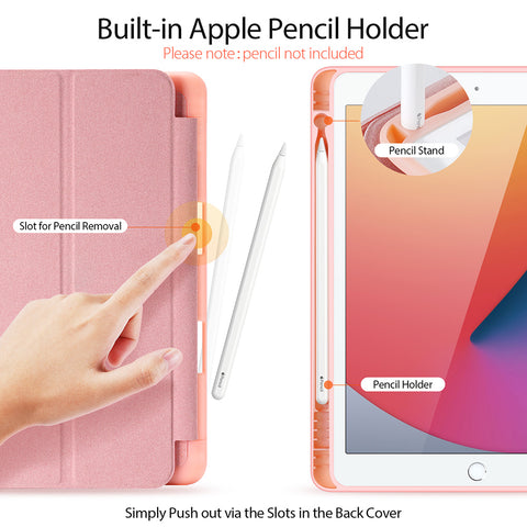 iPad 10.2 Case – Pink Case with Auto Sleep Cover and Pencil Holder