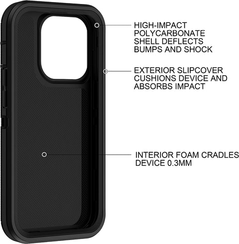 iPhone 14 Pro Max Case 3-Layer Shockproof Rugged Phone Cover - Easy Gadgets