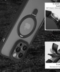 iPhone 14 Pro Max Phone Case with Built-in Magnetic Kickstand, Supports Magsafe Wireless Charging - Easy Gadgets