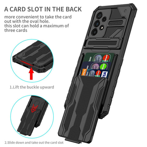 Samsung Galaxy A53 Case Rugged Style with Hidden Card Slot and Kickstand - Easy Gadgets