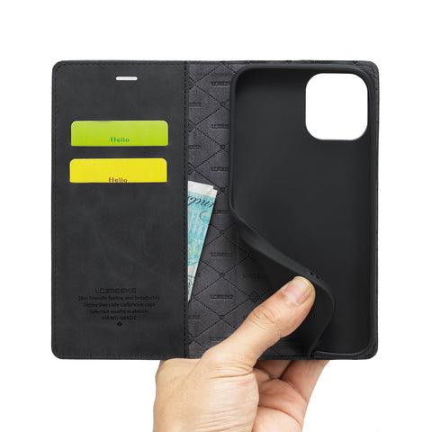 iPhone 12 folio case with card slots and money pocket