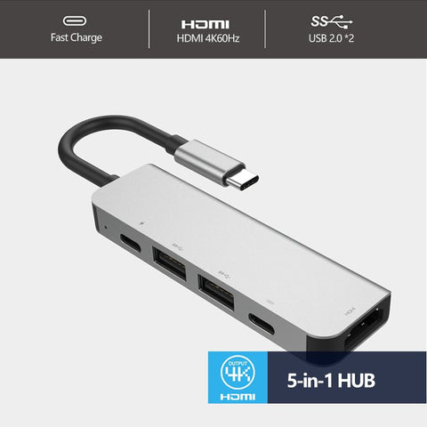 5-in-1 Type C to HDMI USB Hub Adapter - Easy Gadgets