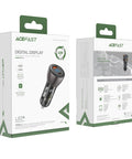 ACEFAST Fast Car Charger 63W (USB-A+USB-C) with Voltage Display - B6 - Easy Gadgets
