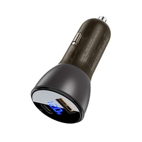 ACEFAST Fast Car Charger 63W (USB-A+USB-C) with Voltage Display - B6 - Easy Gadgets