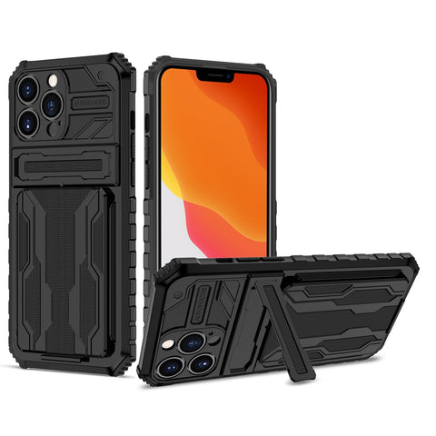Apple iPhone 11 Cases Military-Grade Drop Proof PC+Soft TPU Protective Cover with Hidden Card Slot Bracket Protective Cover for iPhone - Easy Gadgets