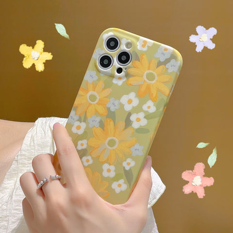 Apple iPhone 12 Phone Case with Daisy Flower Design - Yellow - Easy Gadgets