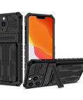 Apple iPhone 13 Pro Max Cases Military-Grade Drop Proof PC+Soft TPU Protective Cover with Hidden Card Slot Bracket Protective Cover for iPhone - Easy Gadgets