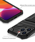 Apple iPhone 14 Pro Max Case Military-Grade Drop Proof PC+Soft TPU Protective Cover with Hidden Card Slot Bracket Protective Cover for iPhone - Easy Gadgets