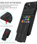 Apple iPhone 14 Pro Max Case Military-Grade Drop Proof PC+Soft TPU Protective Cover with Hidden Card Slot Bracket Protective Cover for iPhone - Easy Gadgets