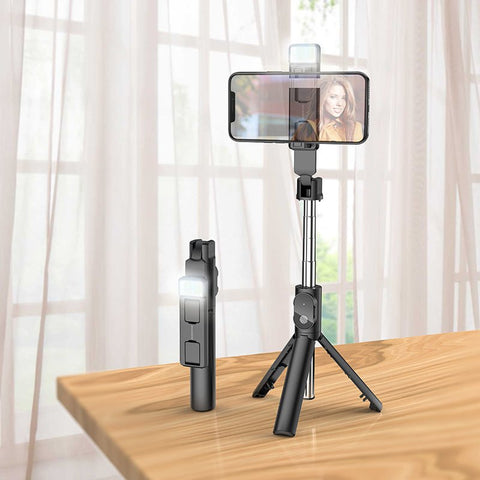 BOROFONE BY8 Selfie Sticker Livestreaming Phone Holder with Remote, Tripod and Fill Light - Easy Gadgets