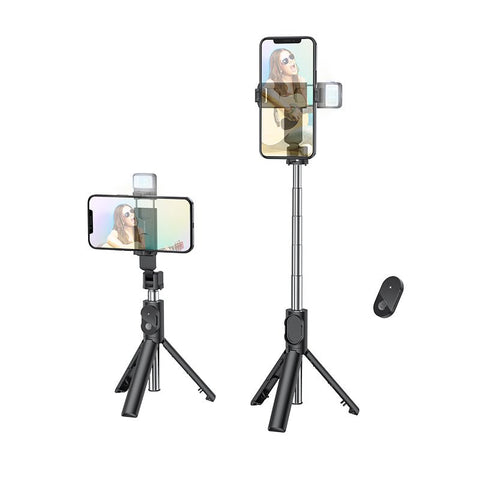 BOROFONE BY8 Selfie Sticker Livestreaming Phone Holder with Remote, Tripod and Fill Light - Easy Gadgets