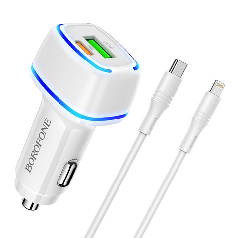 BOROFONE Fast Car Charger Dual-Port with Charging Cable Included BZ14A - Easy Gadgets