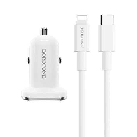 BOROFONE Fast Car Charger with iPhone Charging Cable Included BZ12B - Easy Gadgets