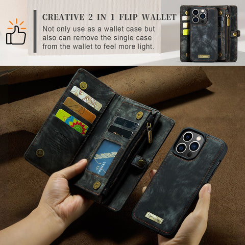 CaseMe Detachable Wallet Phone Case for iPhone 12 Pro, Coin Pocket, Card Slots and Cash Pocket - Easy Gadgets