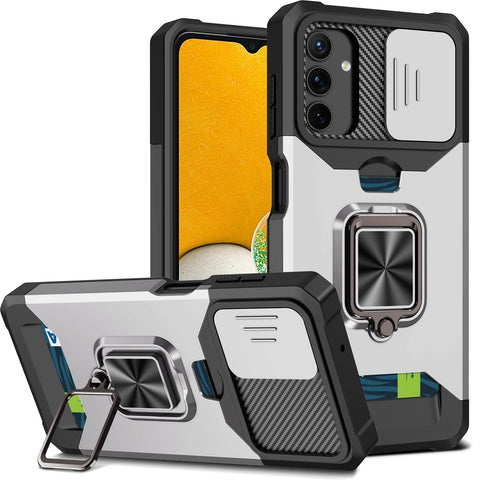 EASY GADGETS Galaxy A04 Rugged Phone Case with Cardholder and Kickstand - Easy Gadgets