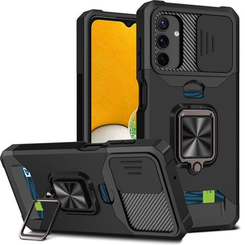 EASY GADGETS Galaxy A04 Rugged Phone Case with Cardholder and Kickstand - Easy Gadgets