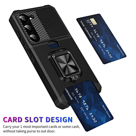 EASY GADGETS Galaxy S10 Rugged Phone Case with Cardholder and Kickstand - Easy Gadgets