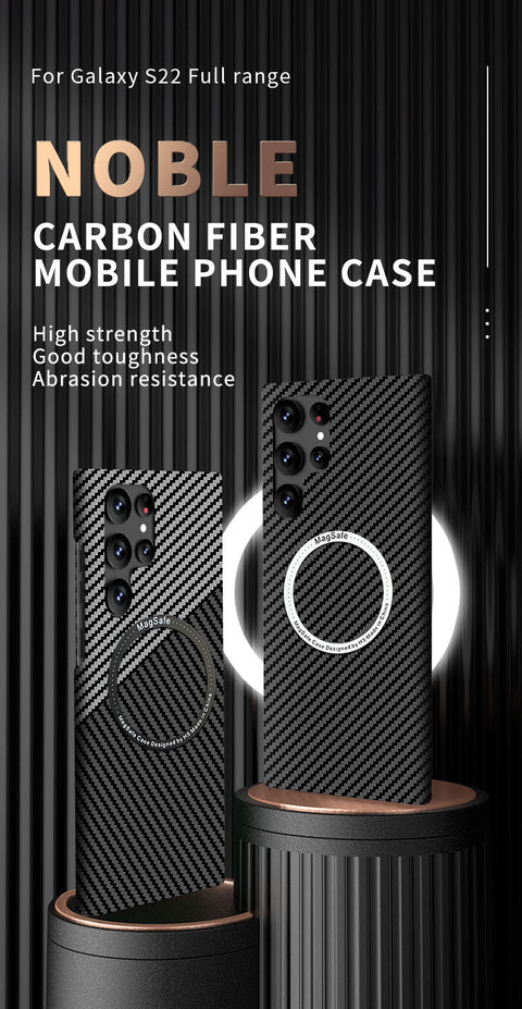 EASY GADGETS Galaxy S21+ Carbon Fiber Texture Phone Case with Magnetic Ring - Easy Gadgets