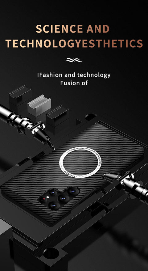 EASY GADGETS Galaxy S21+ Carbon Fiber Texture Phone Case with Magnetic Ring - Easy Gadgets