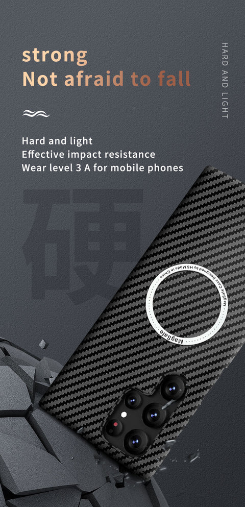 EASY GADGETS Galaxy S21+ Carbon Fiber Texture Phone Case with Magnetic Ring - Easy Gadgets