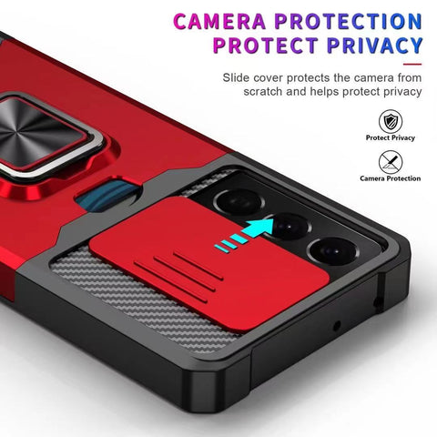 EASY GADGETS Galaxy S21 Ultra Rugged Phone Case with Cardholder and Kickstand - Easy Gadgets