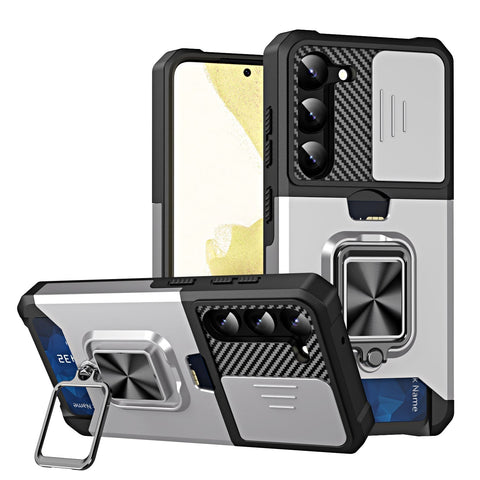 EASY GADGETS Galaxy S22 Rugged Phone Case with Cardholder and Kickstand - Easy Gadgets