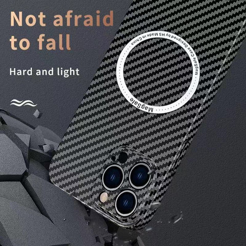 EASY GADGETS iPhone 11 Carbon Fiber Texture Phone Case with Magnetic Ring - Easy Gadgets