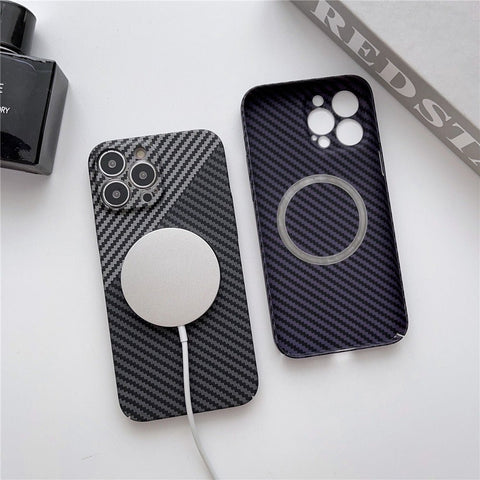 EASY GADGETS iPhone 11 Carbon Fiber Texture Phone Case with Magnetic Ring - Easy Gadgets