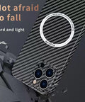 EASY GADGETS iPhone 11 Pro Max Carbon Fiber Texture Phone Case with Magnetic Ring - Easy Gadgets