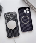 EASY GADGETS iPhone 11 Pro Max Carbon Fiber Texture Phone Case with Magnetic Ring - Easy Gadgets