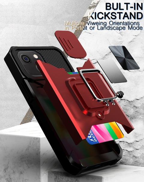 EASY GADGETS iPhone 11 Rugged Phone Case with Cardholder and Kickstand - Easy Gadgets